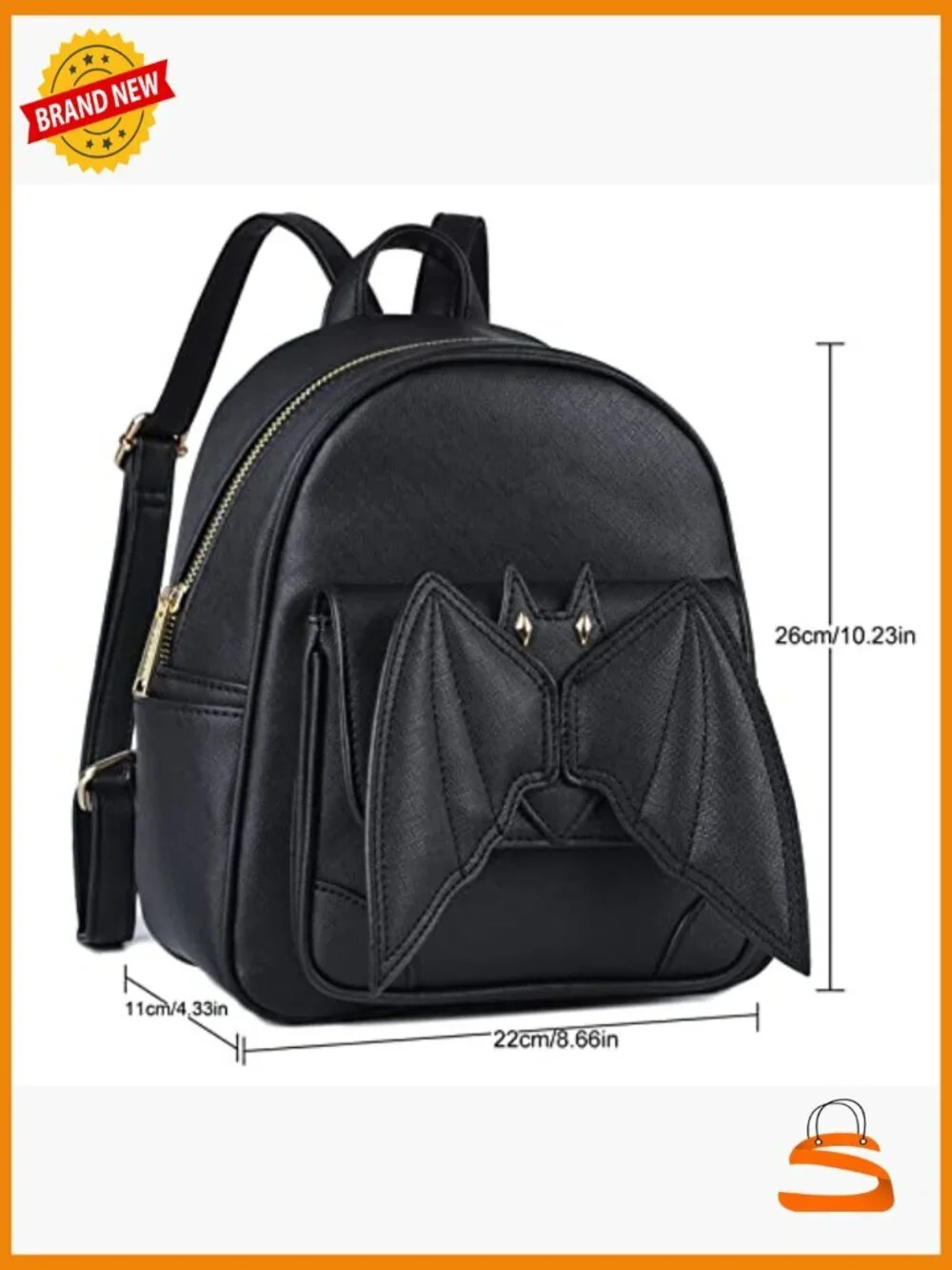 Gothic Bat Backpack Mini Leather Wings Satchel Travel Daypack